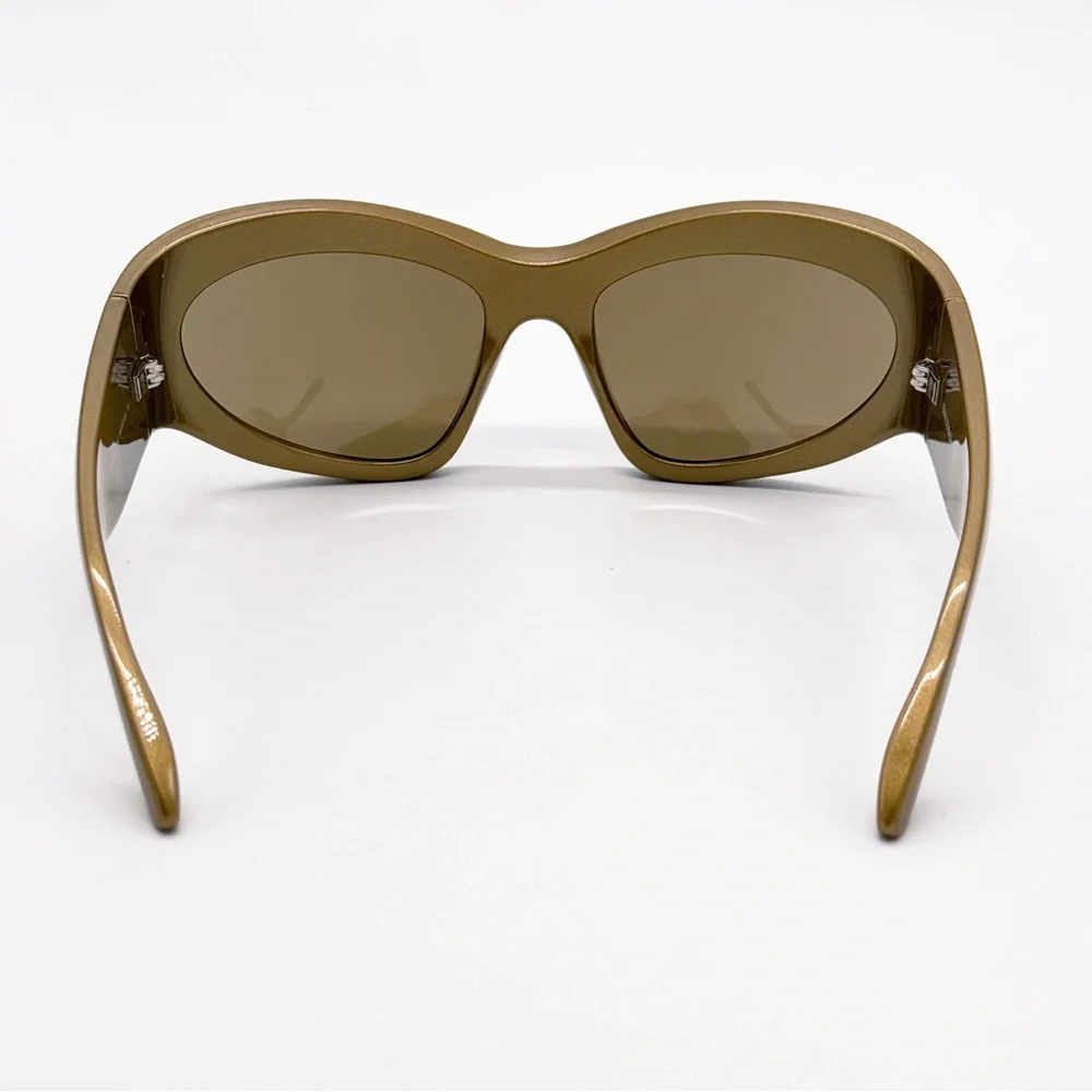 NEW BALENCIAGA BB0228S 004 GOLD OVERSIZED SUNGLASSES BALENCIAGA